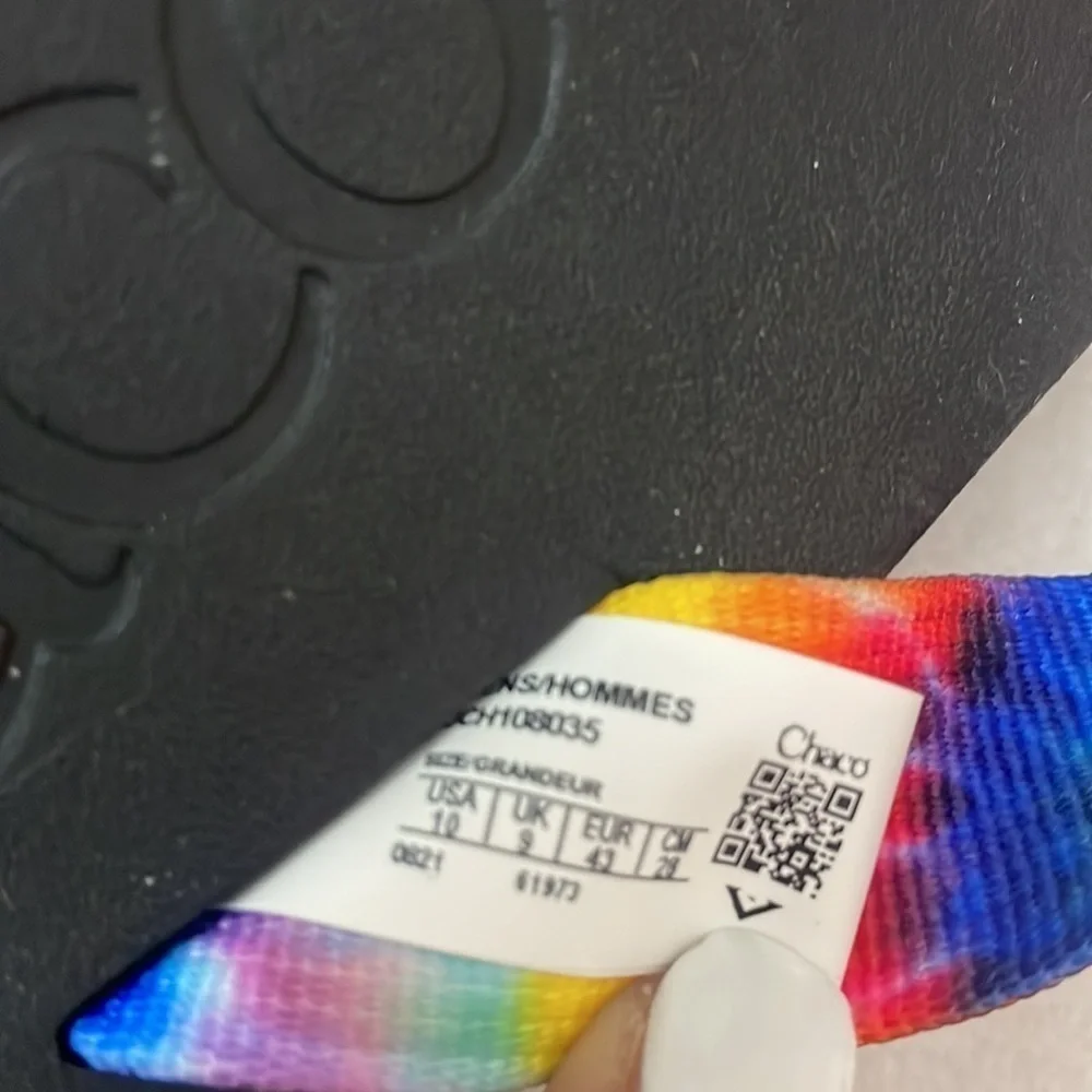 Chaco Chillos Flip Flop Sandals Dark Tie Dye Black  Rainbow shoe Men’s size 10